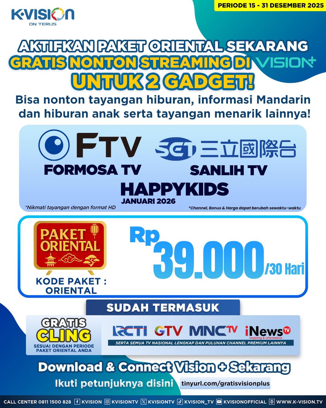 Paket Oriental K-Vision 1 Bulan